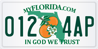 FL license plate 0124AP