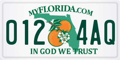 FL license plate 0124AQ