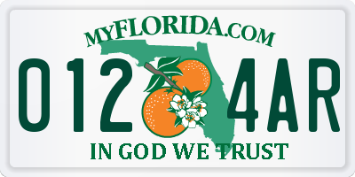 FL license plate 0124AR