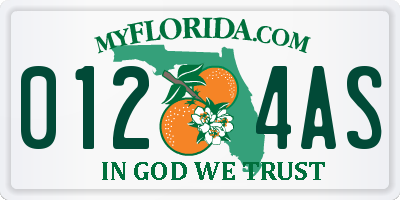FL license plate 0124AS