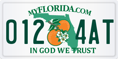 FL license plate 0124AT
