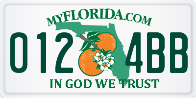 FL license plate 0124BB