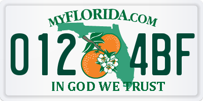 FL license plate 0124BF