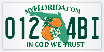 FL license plate 0124BI