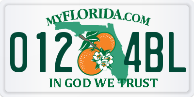 FL license plate 0124BL