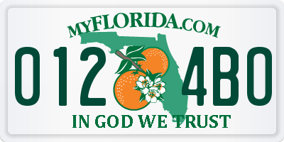 FL license plate 0124BO