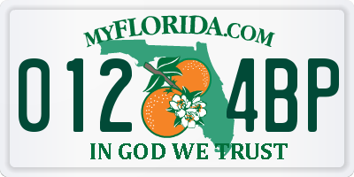 FL license plate 0124BP