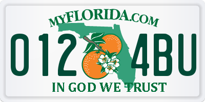 FL license plate 0124BU