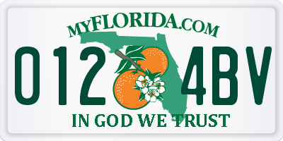 FL license plate 0124BV