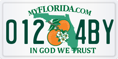 FL license plate 0124BY