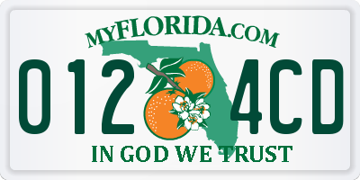 FL license plate 0124CD