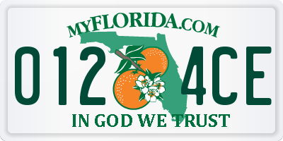 FL license plate 0124CE