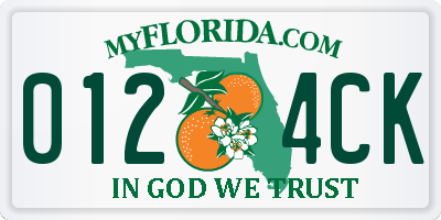 FL license plate 0124CK