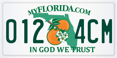 FL license plate 0124CM