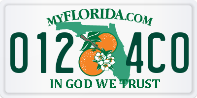 FL license plate 0124CO