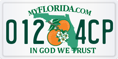 FL license plate 0124CP
