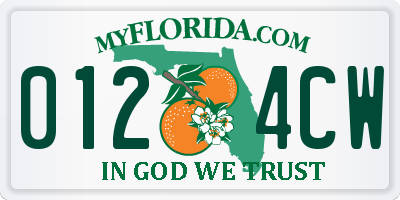 FL license plate 0124CW