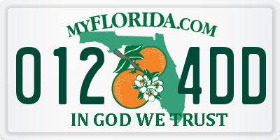 FL license plate 0124DD