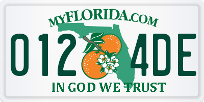 FL license plate 0124DE