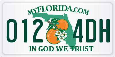 FL license plate 0124DH