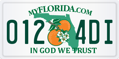 FL license plate 0124DI