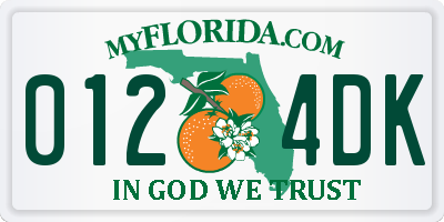 FL license plate 0124DK