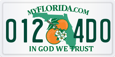 FL license plate 0124DO