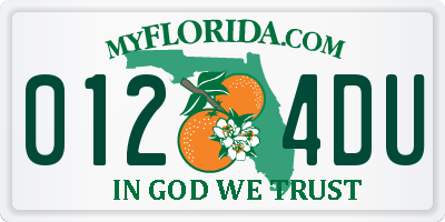 FL license plate 0124DU