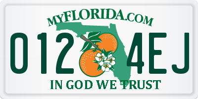 FL license plate 0124EJ