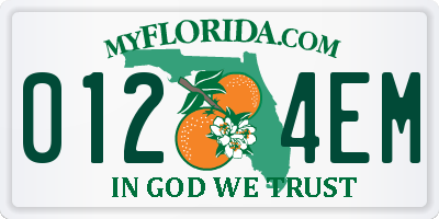FL license plate 0124EM