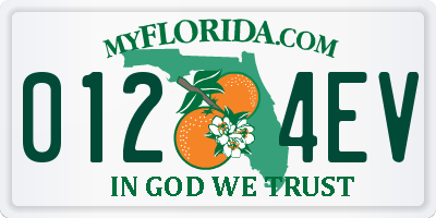 FL license plate 0124EV
