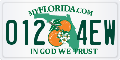 FL license plate 0124EW