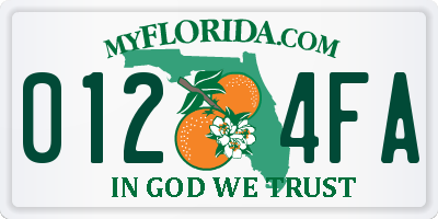 FL license plate 0124FA