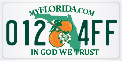 FL license plate 0124FF