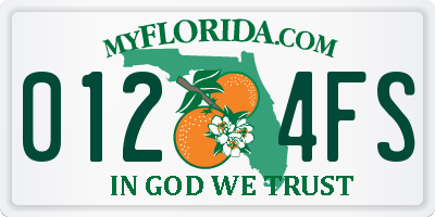 FL license plate 0124FS