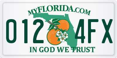 FL license plate 0124FX