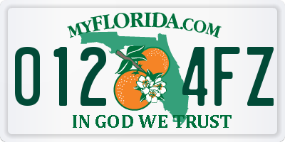 FL license plate 0124FZ