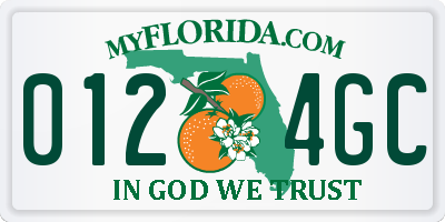 FL license plate 0124GC