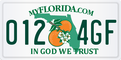 FL license plate 0124GF