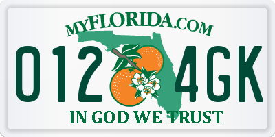 FL license plate 0124GK