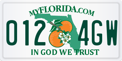 FL license plate 0124GW
