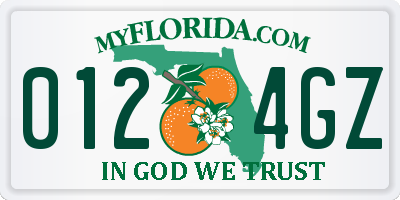 FL license plate 0124GZ