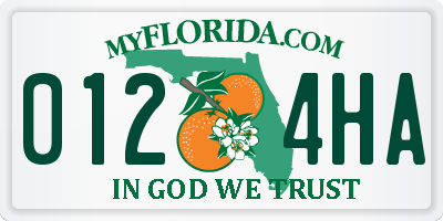 FL license plate 0124HA
