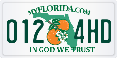 FL license plate 0124HD