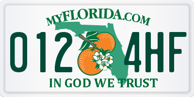 FL license plate 0124HF