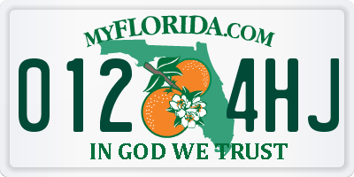 FL license plate 0124HJ