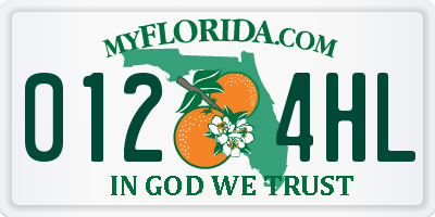 FL license plate 0124HL