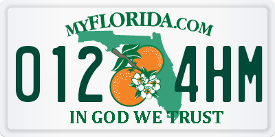 FL license plate 0124HM