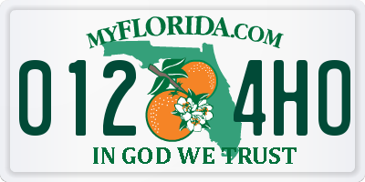 FL license plate 0124HO
