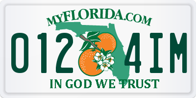 FL license plate 0124IM